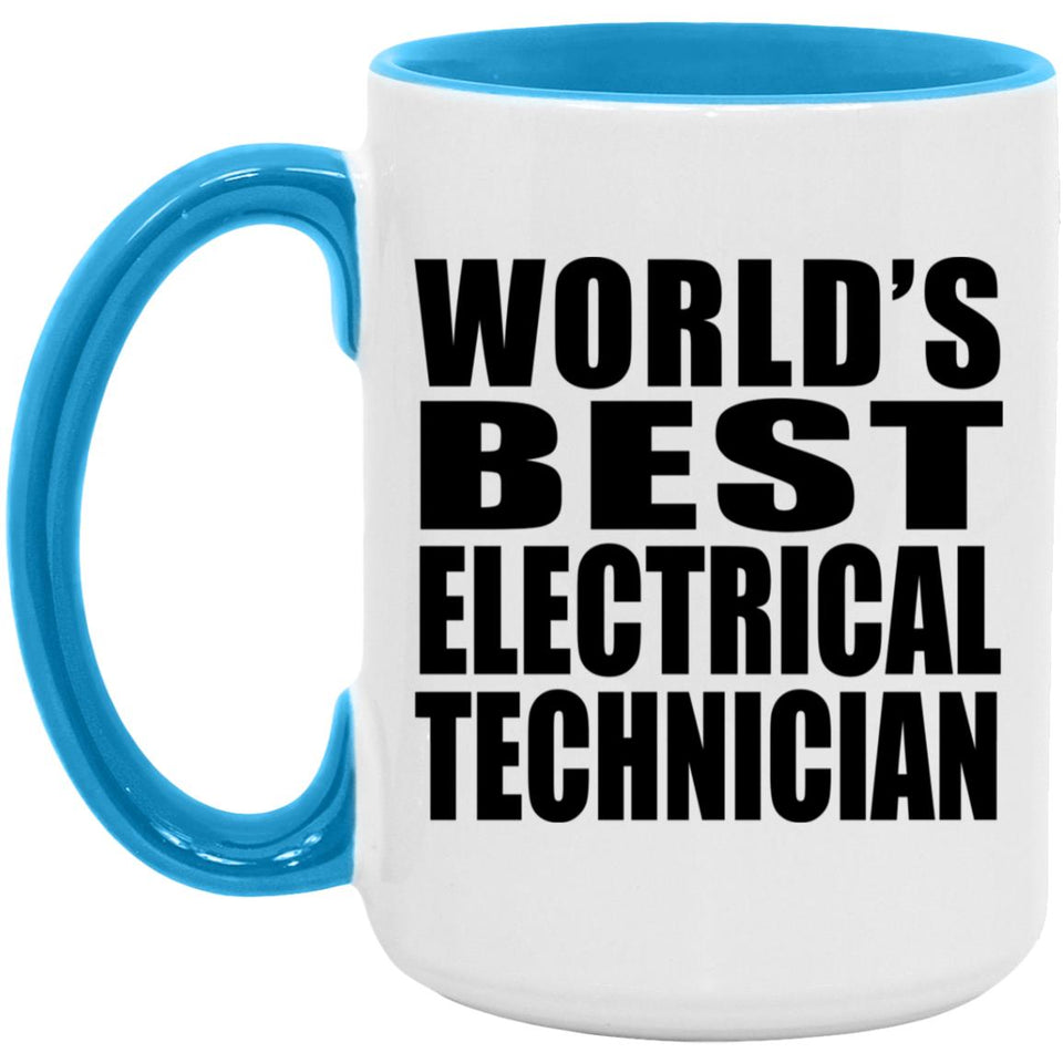 World's Best Electrical Technician - 15oz Accent Mug Blue