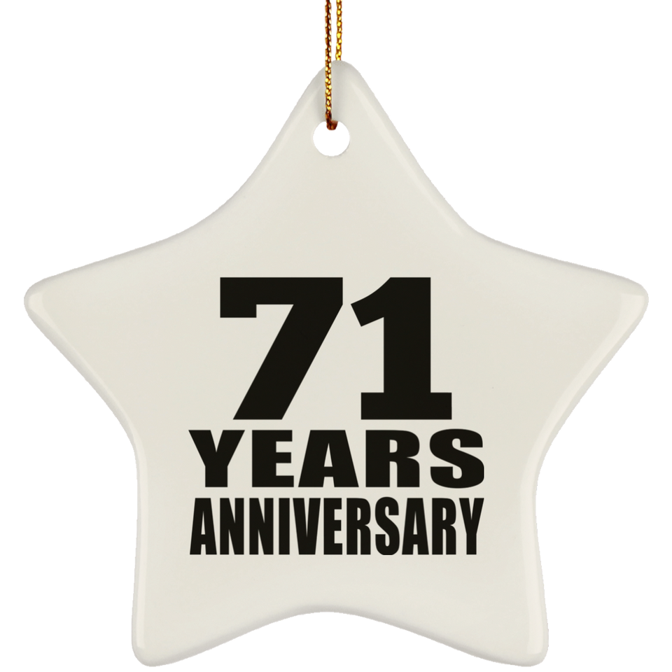 71st Anniversary 71 Years - Star Ornament