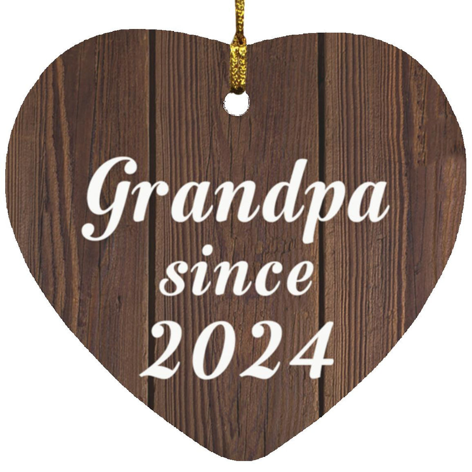 Grandpa Since 2024 - Heart Ornament D