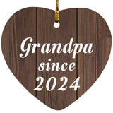 Grandpa Since 2024 - Heart Ornament D