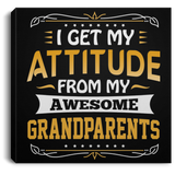 I Get My Attitude From My Awesome Grandparents - Canvas Square