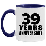 39th Anniversary 39 Years - 11oz Accent Mug Purple
