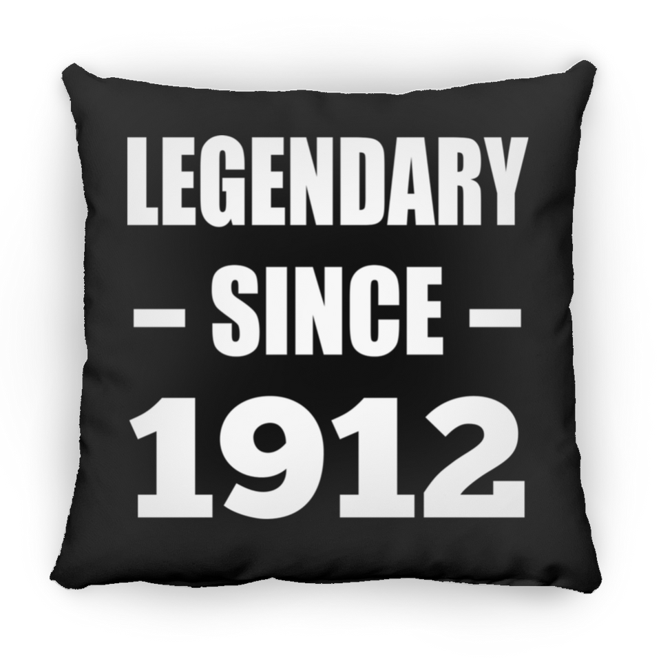 112th Birthday Legendary Since 1912 - Throw Pillow Black