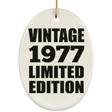 47th Birthday Vintage 1977 Limited Edition - Oval Ornament