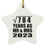28th Anniversary Square Root of 784 Years As Mr & Mrs 2023 - Star Ornament