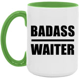 Badass Waiter - 15oz Accent Mug Green