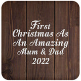 First Christmas As An Amazing Mum & Dad 2022 - Drink Coaster D