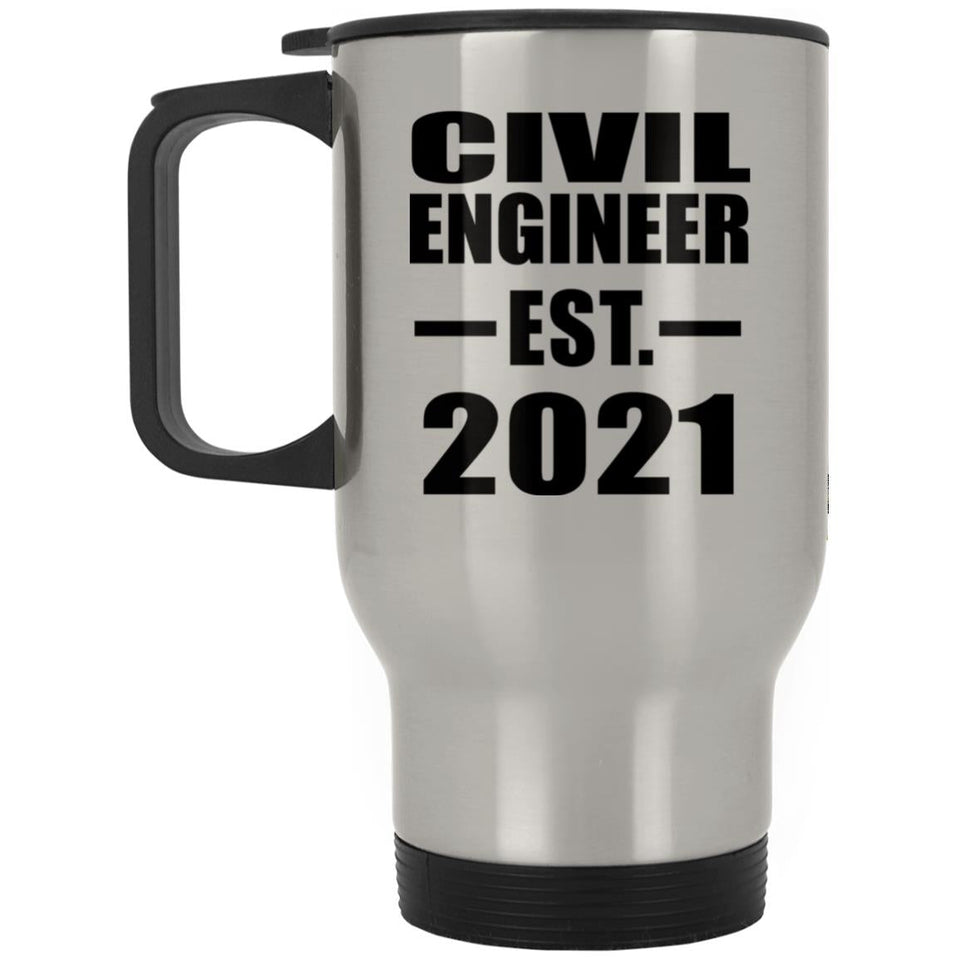 Civil Engineer Established EST. 2021 - Silver Travel Mug
