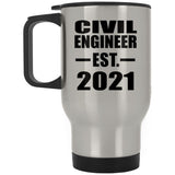 Civil Engineer Established EST. 2021 - Silver Travel Mug