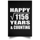 Happy 34th Anniversary Square Root of 1156 Years & Counting - Poster Portrait