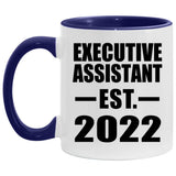 Executive Assistant Established Est. 2022 - 11oz Accent Mug Purple