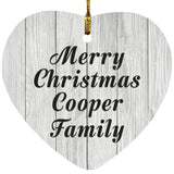 Merry Christmas Cooper Family - Heart Ornament F