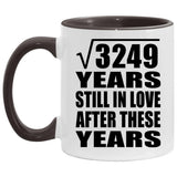 57th Anniversary Square Root of 3249 Years Still In Love - 11oz Accent Mug Black