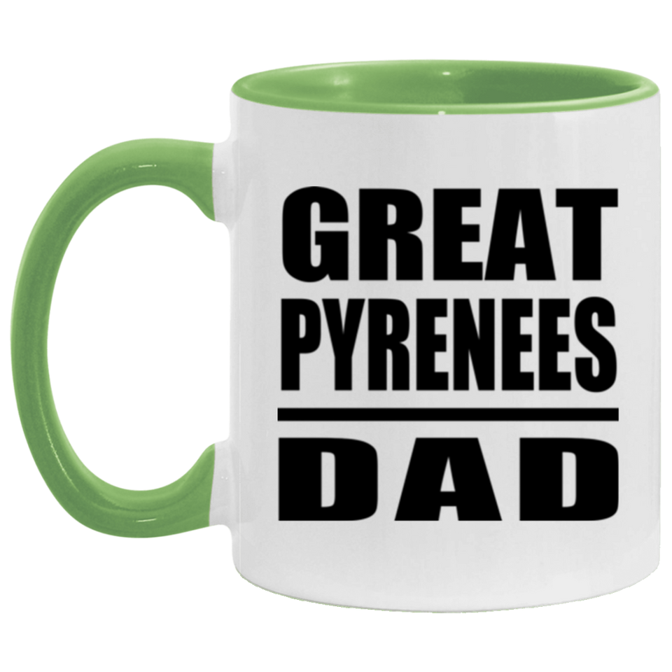 Great Pyrenees Dad - 11oz Accent Mug Green
