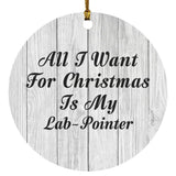 All I Want For Christmas Is My Lab-Pointer - Circle Ornament F