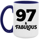 97th Birthday 97 & Fabulous - 15oz Accent Mug Purple
