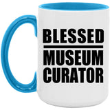Blessed Museum Curator - 15oz Accent Mug Blue