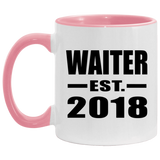 Waiter Established EST. 2018 - 11oz Accent Mug Pink
