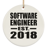 Software Engineer Established EST. 2018 - Circle Ornament