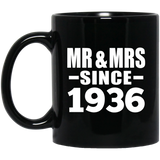 88th Anniversary Mr & Mrs Since 1936 - 11 Oz Coffee Mug Black