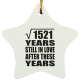 39th Anniversary Square Root of 1521 Years Still In Love - Star Ornament