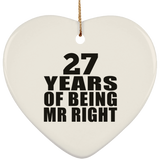 27th Anniversary 27 Years Of Being Mr Right - Heart Ornament