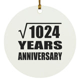 32nd Anniversary Square Root of 1024 Years Anniversary - Circle Ornament