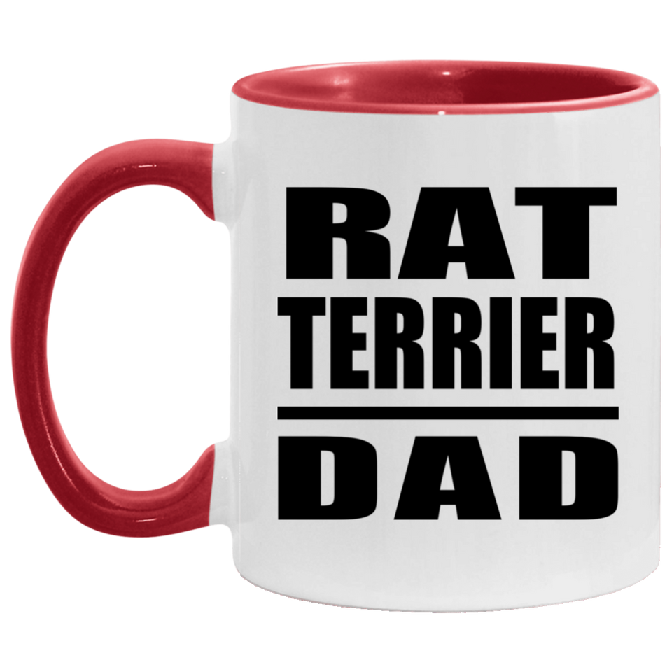 Rat Terrier Dad - 11oz Accent Mug Red