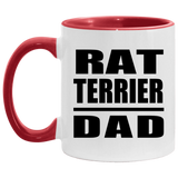 Rat Terrier Dad - 11oz Accent Mug Red