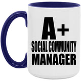 A+ Social Community Manager - 15oz Accent Mug Purple