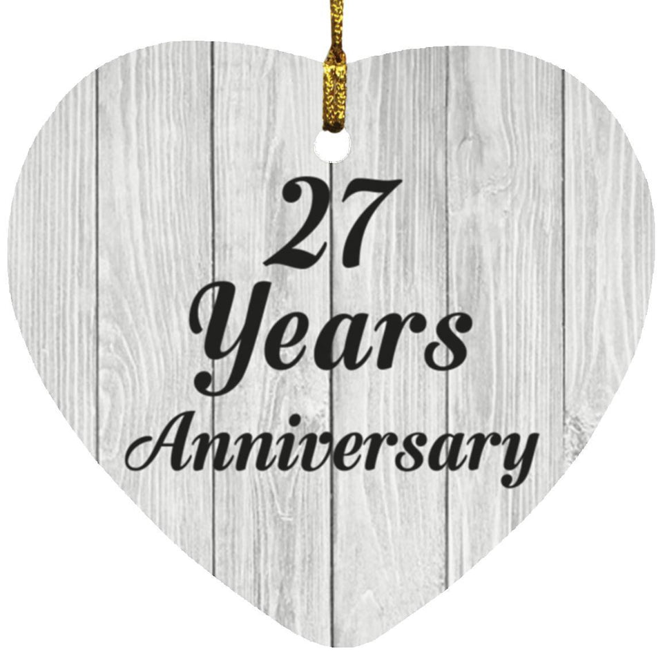 27th Anniversary 27 Years Anniversary - Heart Ornament F