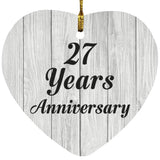 27th Anniversary 27 Years Anniversary - Heart Ornament F