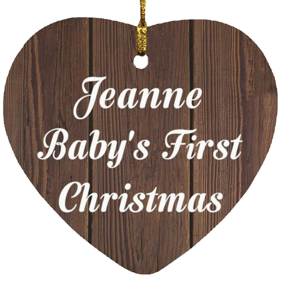 Jeanne Baby's First Christmas - Heart Ornament D
