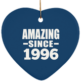 28th Birthday Amazing Since 1996 - Heart Ornament
