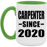 Carpenter Since 2020 - 15oz Accent Mug Green