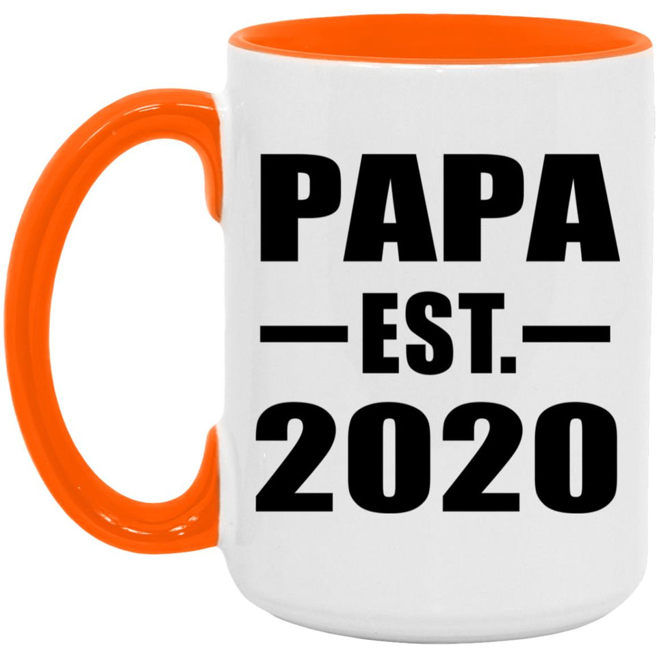 Papa Established EST. 2020 - 15oz Accent Mug Orange