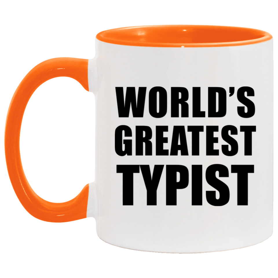 World's Greatest Typist - 11oz Accent Mug Orange