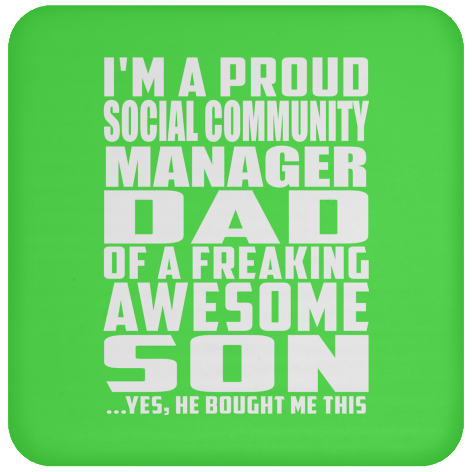 Proud Social Community Manager Dad Of Awesome Son - Drink Coaster