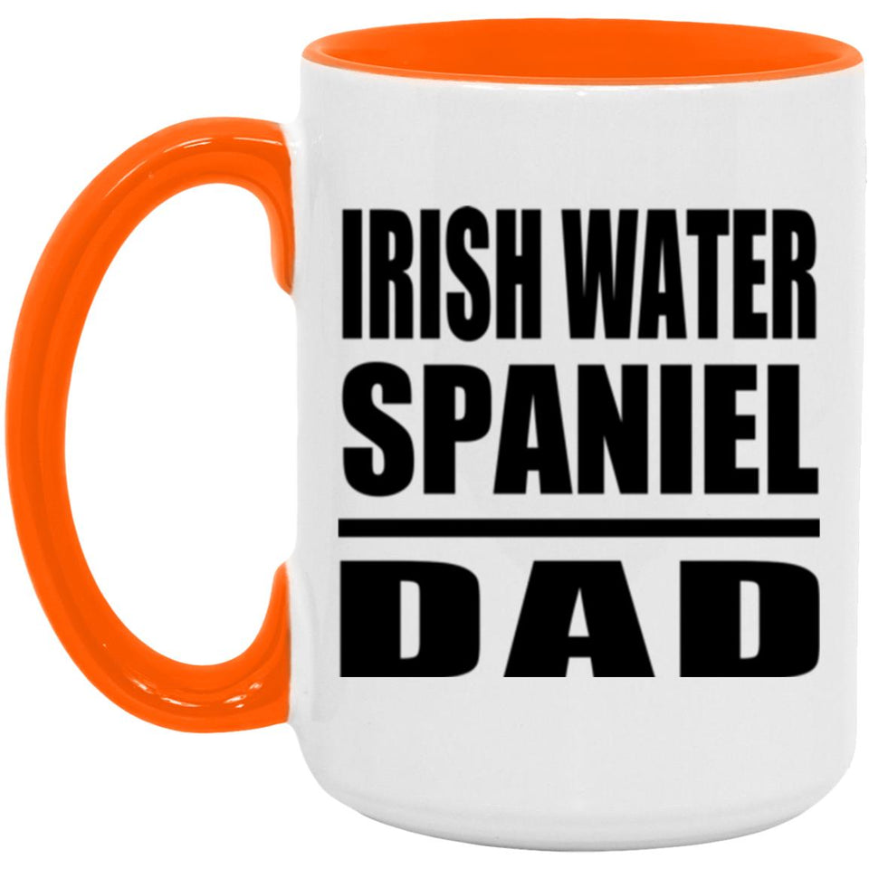 Irish Water Spaniel Dad - 15oz Accent Mug Orange