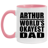 Arthur World's Okayest Dad - 11oz Accent Mug Pink