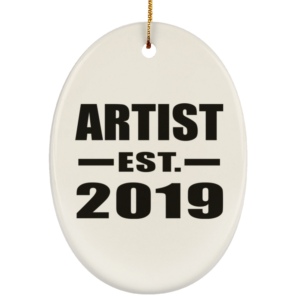 Artist Established EST. 2019 - Oval Ornament