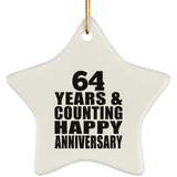 Happy 64th Anniversary 64 Years & Counting - Star Ornament