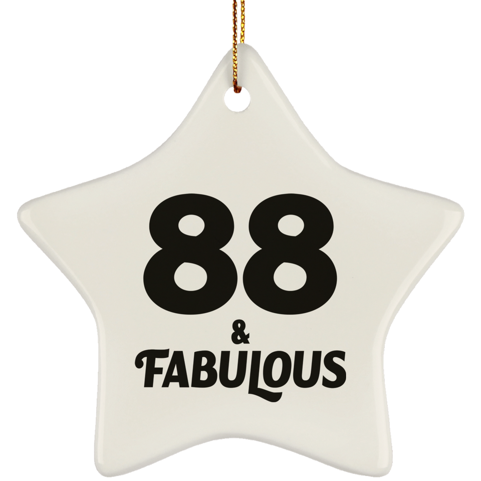 88th Birthday 88 & Fabulous - Star Ornament
