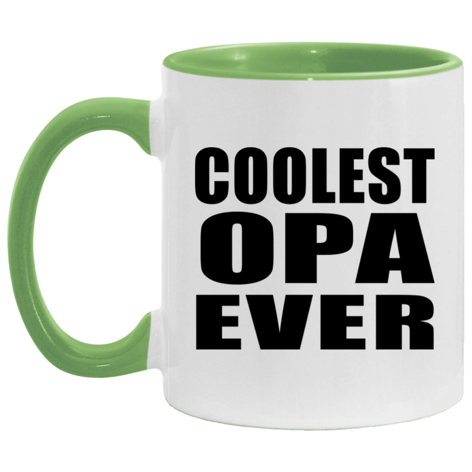 Coolest Opa Ever - 11oz Accent Mug Green