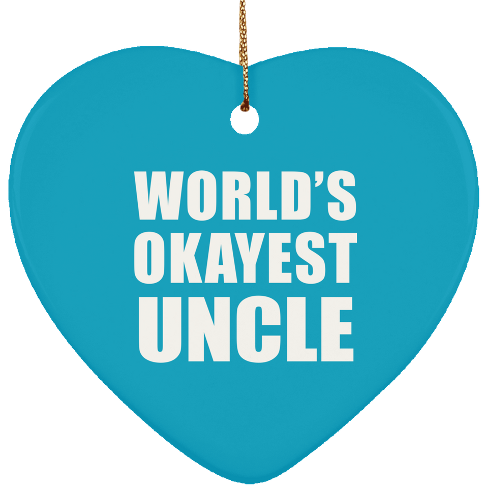 World's Okayest Uncle - Heart Ornament