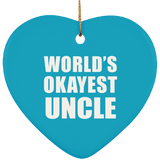World's Okayest Uncle - Heart Ornament