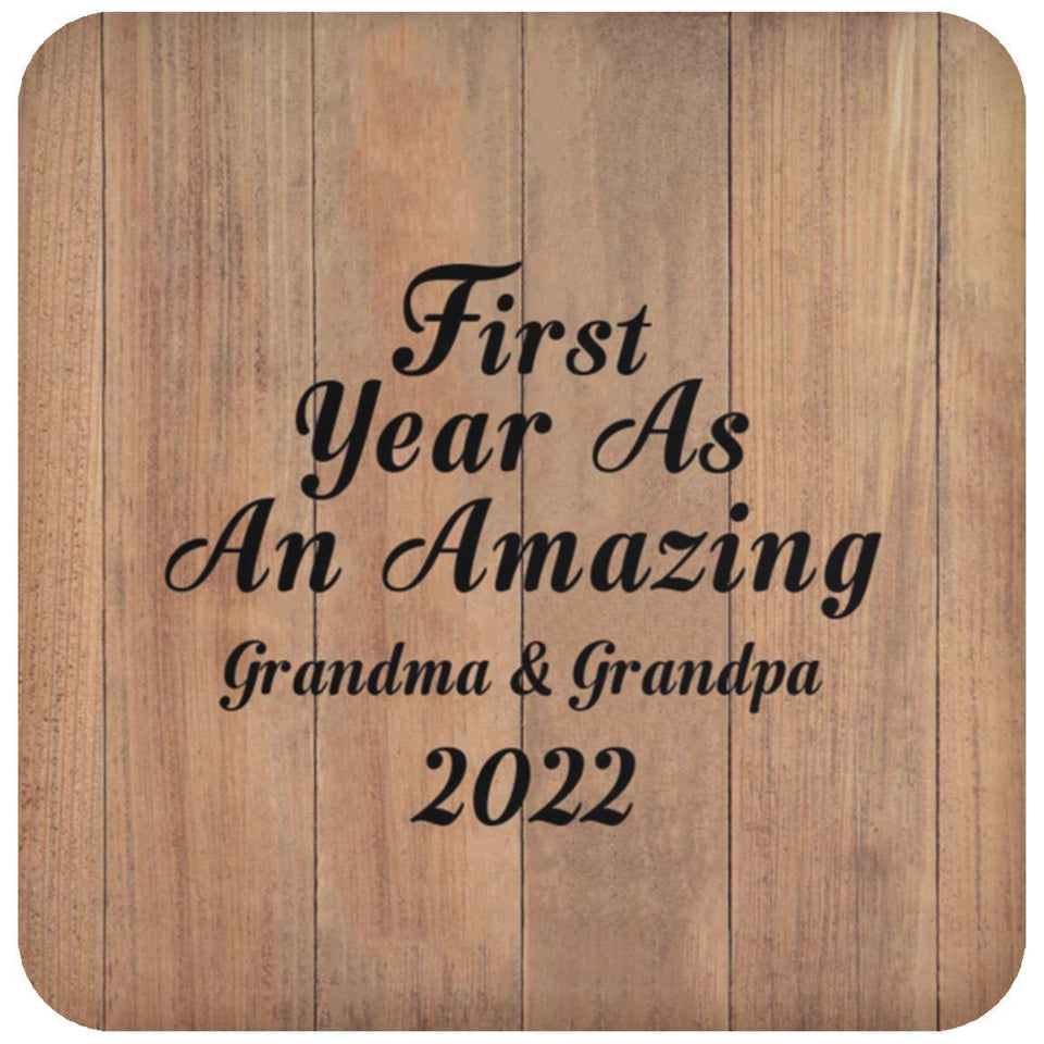 First Year As An Amazing Grandma & Grandpa 2022 - Drink Coaster C