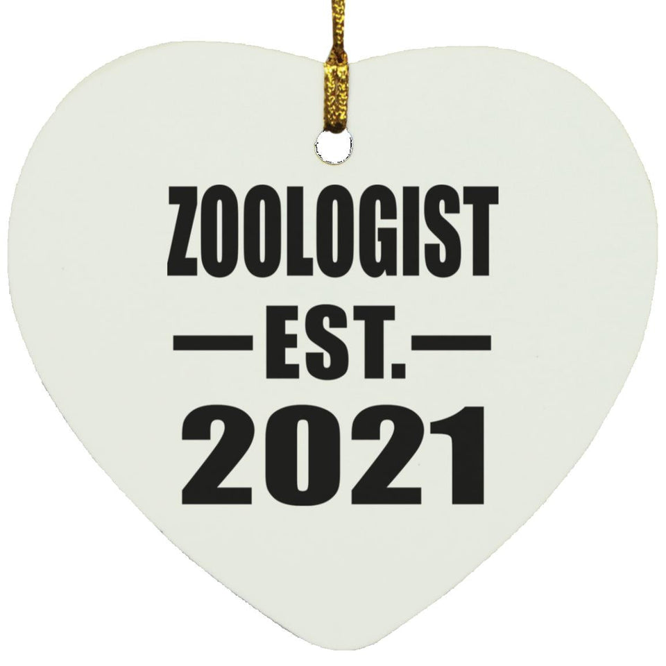 Zoologist Established EST. 2021 - Heart Ornament