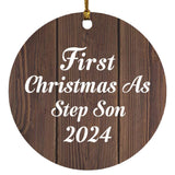 First Christmas As Step Son 2024 - Circle Ornament D