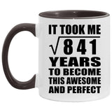 29th Birthday Took Square Root of 841 Years To Awesome - 11oz Accent Mug Black
